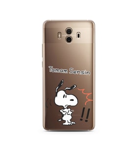 Snoopy Tasarımlı Süper Şeffaf Silikon Telefon Kılıfı Huawei Mate 10 Pro 