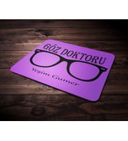Kişiye Özel Göz Doktoru 2 Tasarımlı Mouse Pad (Mor)
