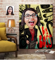 BK Gift Kişiye Özel Bayan Big Boss Karikatür Kanvas Tablo 70x100cm 3