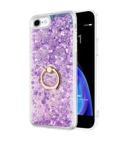 Microsonic Apple iPhone SE 2020 Kılıf Glitter Liquid Holder Mor
