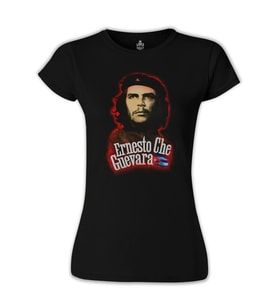 Che Guevara - Flag Siyah Bayan Tshirt