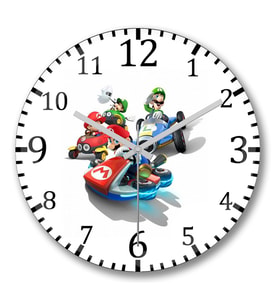 Mario Kart Duvar Saati Bombeli Gercek Cam