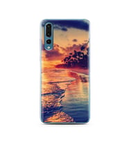 Sahil Tasarımlı Süper Şeffaf Silikon Telefon Kılıfı Huawei P20 Pro  