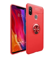 Microsonic Xiaomi Mi 8 SE Kılıf Kickstand Ring Holder Kırmızı