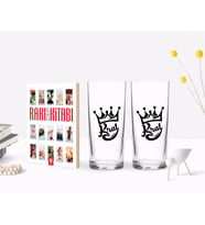 BK Gift Kişiye Özel Renkli Baskılı Kral Tasarımlı İkili Rakı Bardağı ve Rakı Cep Kitabı Hediye Seti-1 (Model 1)
