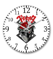Berserk Skull Duvar Saati Bombeli Gercek Cam