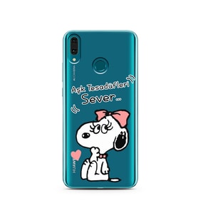 Snoopy Tasarımlı Süper Şeffaf Silikon Telefon Kılıfı Huawei Y9 2019