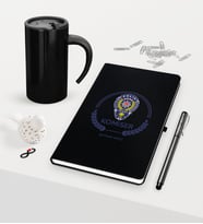 BK Gift Kişiye Özel Komiser Temalı Siyah Defter Kalem Termos Mug Seti - 2 (Model 1)