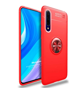 Microsonic Huawei Y9S Kılıf Kickstand Ring Holder Kırmızı