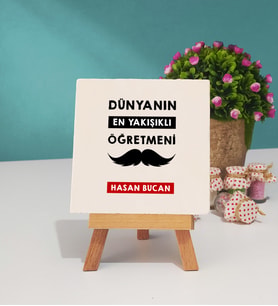 Dünyanın En Yakışıklı Öğretmeni Dekoratif Taş Baskı