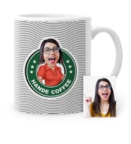 BK Gift Kişiye Özel Kahve Logolu Karikatür Beyaz Kupa Bardak  3b