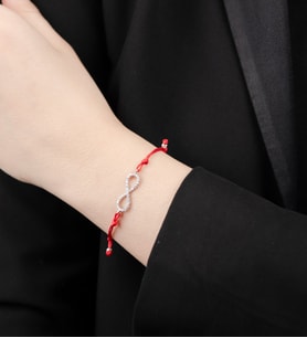Mode Silver Sonsuzluk figürü ipli gümüş bileklik