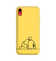 Iphone XR Çizgi Tasarımlı Sarı Lansman Telefon Kılıfı