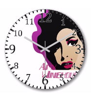 Amy Winehouse Duvar Saati Bombeli Gercek Cam