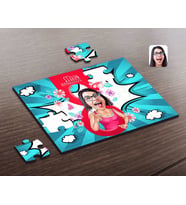BK Gift Kişiye Özel Kadınlar Günü Karikatürlü Ahşap Puzzle-3