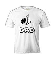 Number 1 Dad Beyaz Erkek Tshirt
