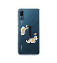 Papatya Harf Tasarım Süper Şeffaf Silikon Telefon Kılıfı Huawei P20 Pro   J-Harf