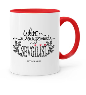 BK Gift Kişiye Özel Yılın En Mükemmel Sevgilisi Kırmızı Kupa Bardak