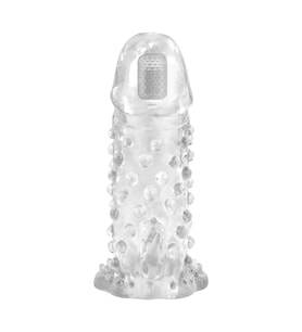 LilituShop 13,5 cm Klitoral Uyarıcılı Titreşimli Şeffaf Penis Kılıfı