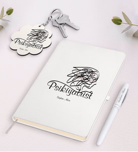 BK Gift Kişiye Özel Psikiyatrist Beyaz Defter Kalem ve Anahtarlık Hediye Seti-2 (Model 1)