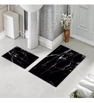 Banyo Halısı Ikili Klozet Takımı Kaymaz Tabanlı (60 xm x 100 cm + 40 cm x 60 cm) 