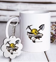 BK Gift Kişiye Özel Mesleki Maden Mühendisi Beyaz Kupa ve Anahtarlık Hediye Seti (Model 1)