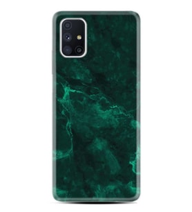Kılıfland Samsung Galaxy M51 Kılıf Silikon Resimli Kapak Yeşil Koyu Mermer Stok 1296