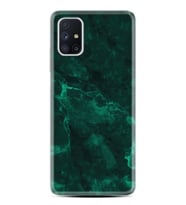 Kılıfland Samsung Galaxy M51 Kılıf Silikon Resimli Kapak Yeşil Koyu Mermer Stok 1296
