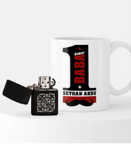 BK Gift Kişiye Özel 1. Sınıf Baba Çakmak ve Kupa Seti (Model 1)