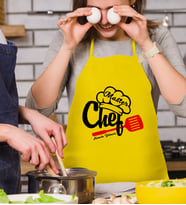 BK Gift Kişiye Özel Chef Sarı Mutfak Önlüğü  1
