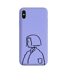 Iphone Xs Çizgi Tasarımlı Mor Lansman Telefon Kılıfı