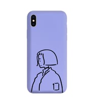 Iphone Xs Çizgi Tasarımlı Mor Lansman Telefon Kılıfı