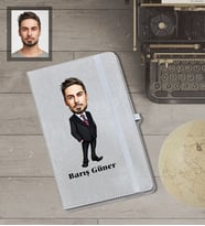 Kişiye Özel Öğretmen Karikatürlü Gri Defter Bay-5