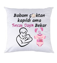 Biresimden Yenidoğan Hediyesi Dayım Bekar Kız Bebek İsimli Yastık