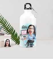 BK Gift Kişiye Özel Bayan Genel Müdür Karikatürlü Metal Suluk 500 Ml 1