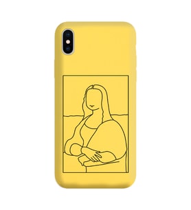 Iphone Xs Max Çizgi Tasarımlı Sarı Lansman Telefon Kılıfı