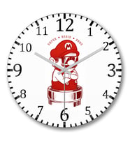 Super Mario Bros Duvar Saati Bombeli Gercek Cam