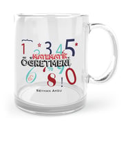 BK Gift Kişiye Özel Matematik Öğretmeni Cam Kupa Bardak  4
