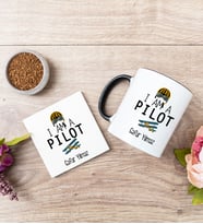 Pilot Siyah Kupa Bardak Ve Bardak Altlığı Seti