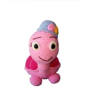 Amigurumi organik oyuncak pembe kaplumbağa