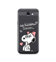 Snoopy Tasarımlı Süper Şeffaf Silikon Telefon Kılıfı Samsung J3 Prime