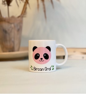 Kişiye Özel Pembe Panda Tasarımlı Kupa