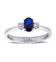 Lova Pırlantalı Oval Safir Yüzük - 1030161