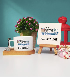 Matematik Mühendisi Ahşap Altlıklı Fincan ve Dekoratif Taş Baskı Seti