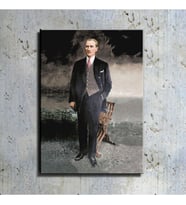 Atatürk Takım Elbiseli Boy Resmi Kanvas Tablo TBL1215