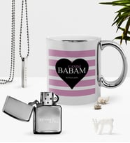 BK Gift Kişiye Özel Canım Babam Krom Kupa Benzinli Çakmak Kolye Seti-1 (Model 1)