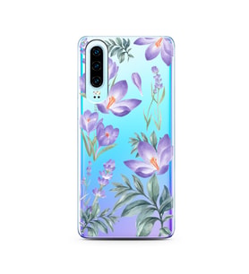 Kış Çiçeği Tasarımlı Süper Şeffaf Silikon Telefon Kılıfı Huawei P30  