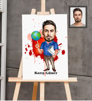 Kişiye Özel İş Adamı Karikatürlü  Ahşap Tablo 30x47 Bay-16