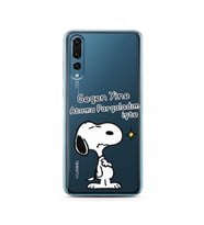 Snoopy Tasarımlı Süper Şeffaf Silikon Telefon Kılıfı Huawei P20 Pro 