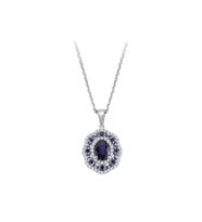 Sirius Pırlanta ve Safir Taşlı Çiçek Dürbünü Kolye 0704P0130